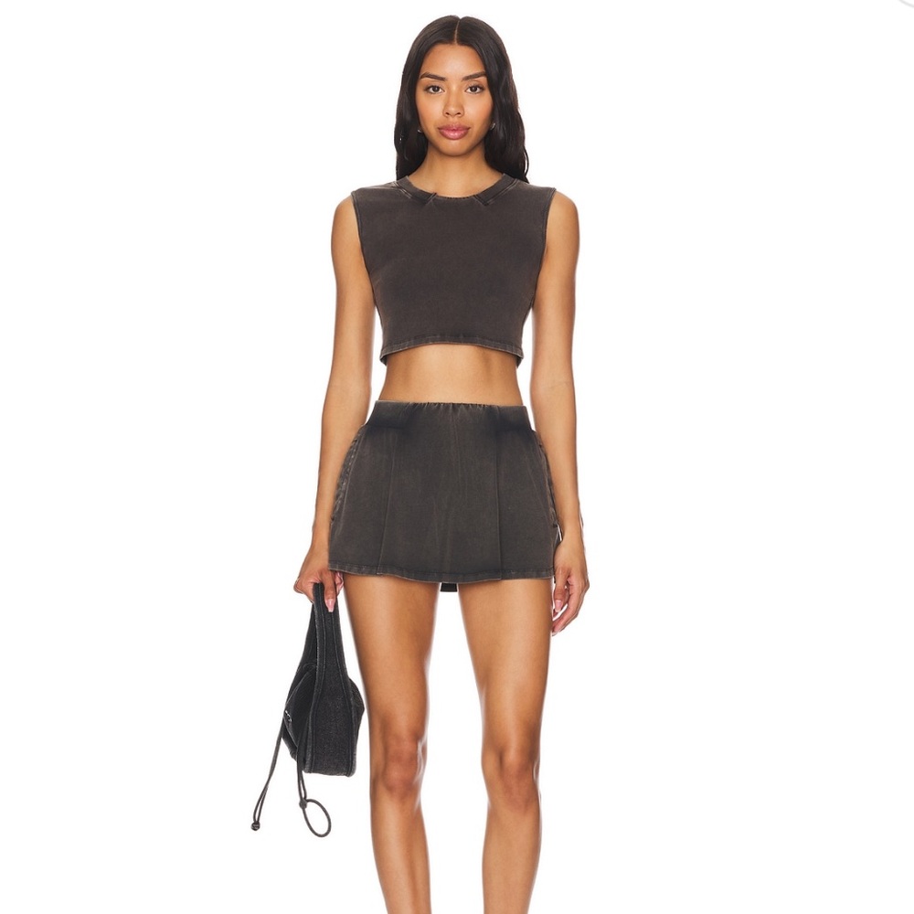 Free People Black Hot Shot Skort